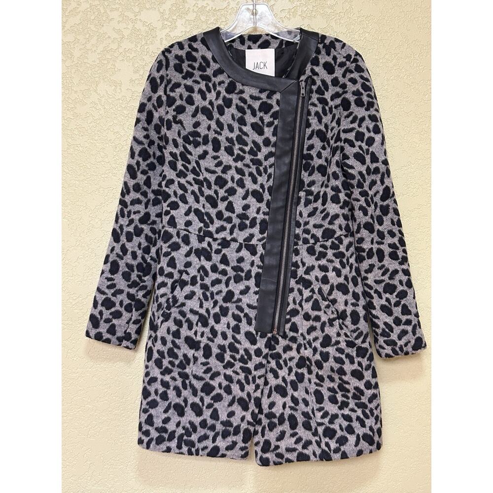 JACK Women’s Leopard Print Jacket Coat Sz XS EUC